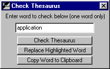 Spelling and Thesaurus Check