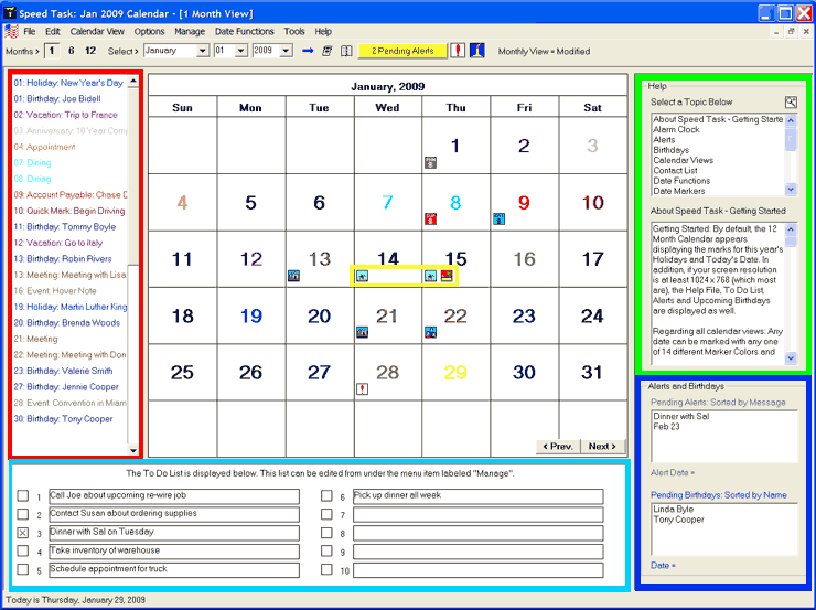 Task Management Calendar Features